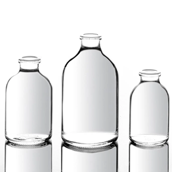 Botella de vidrio transparente