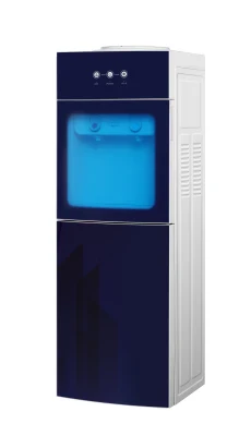 Dispensador de agua fría y caliente de vidrio templado con mueble frigorífico