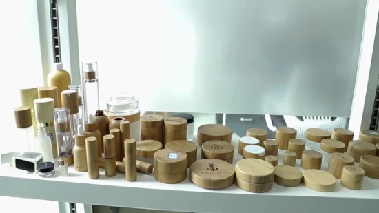 Frasco de botella de embalaje cosmético de vidrio de bambú de 50 g