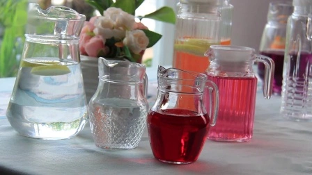 Jarra de agua fría para uso diario, jarra de cristal transparente con tapa