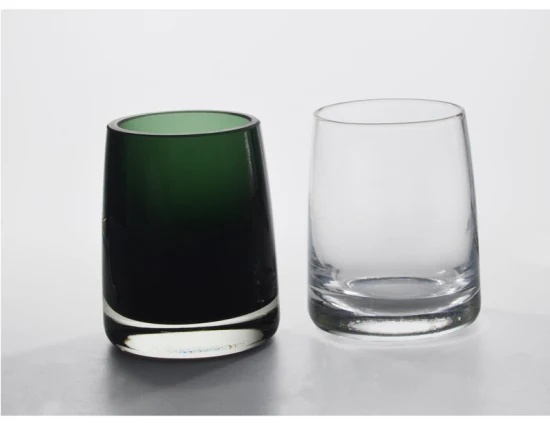 Tarro de vela de vidrio vacío soplado a mano para velas perfumadas Contenedor de vela de vidrio Recipiente de vela de lujo de vidrio para la fabricación de velas